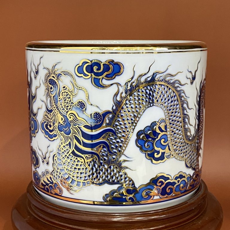 Bát Hương Phú Quý Vàng Kim Men Lam Bát Tràng
