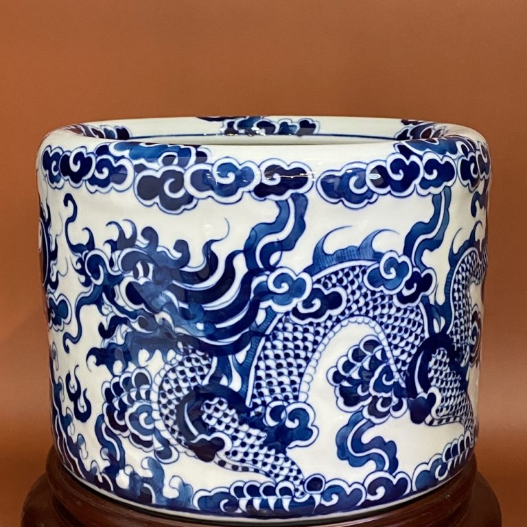 Bát hương Nổi Ngũ Long Men Lam Bát Tràng